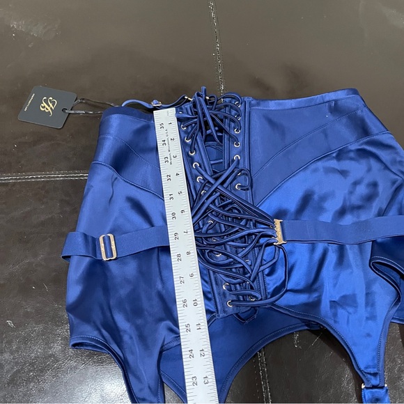 NWT Honey Birdette Electric Blue Chastity Corset or Waspie blue size M lingerie - Picture 4 of 7